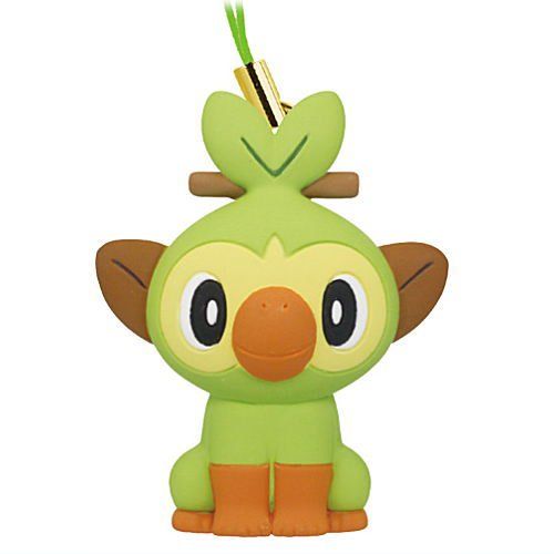 Pokemon Petanko Mascot Grass Type Gashapon Rubber Keychain Tomy (Grookey)