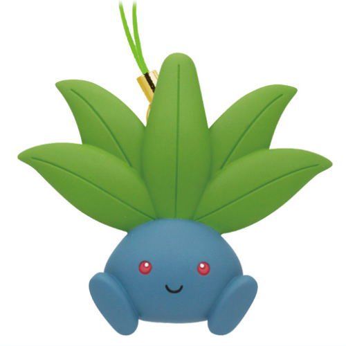 Pokemon Petanko Mascot Grass Type Gashapon Rubber Keychain Tomy (Oddish)