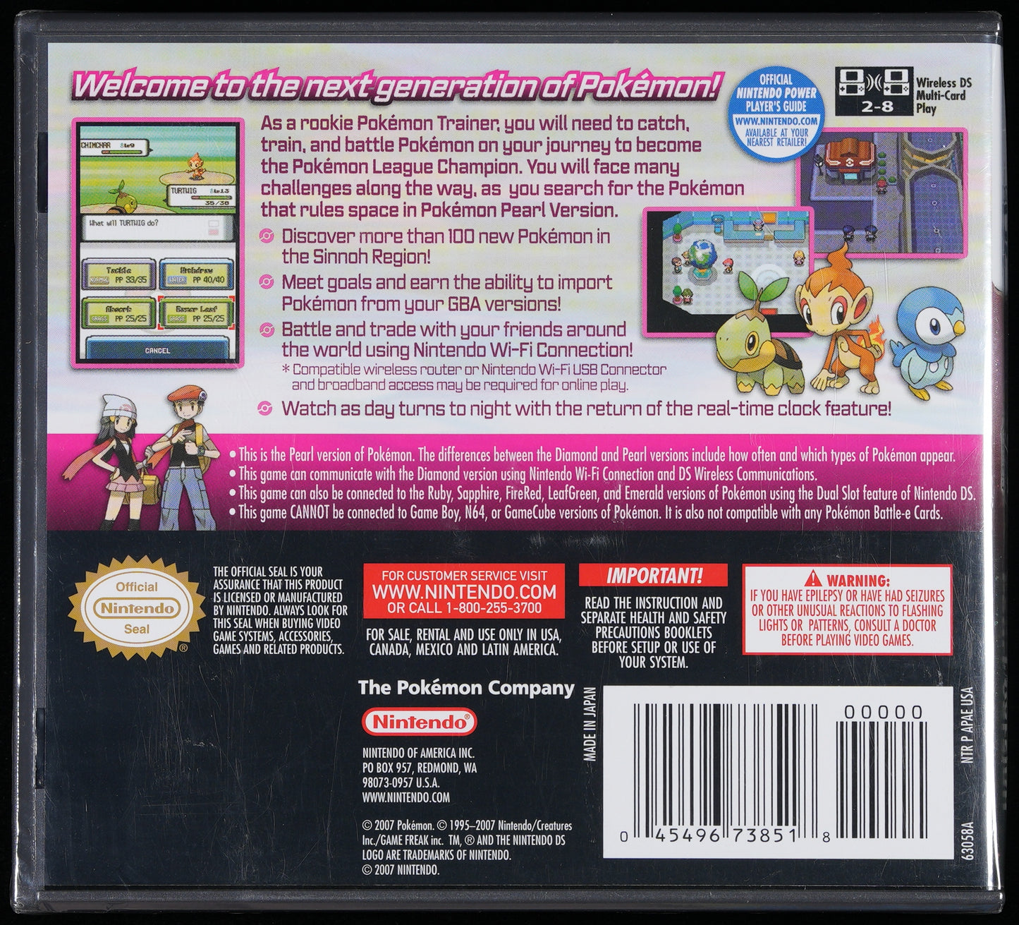 Pokemon Pearl Version Sealed DS WATA PSA 9.6 A+
