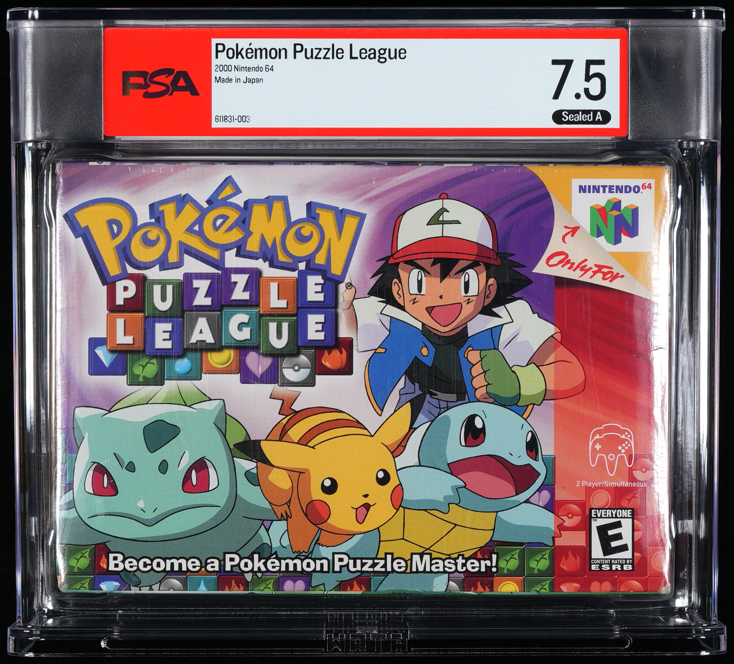 Pokemon Puzzle League N64 Sealed WATA PSA 7.5 A