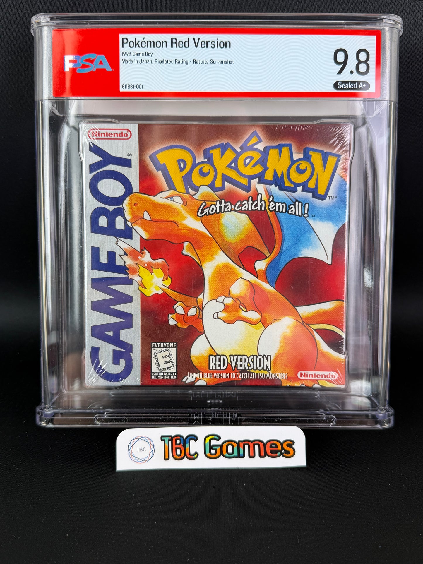 Pokemon Red Version Sealed Rattata Fuzzy ESRB Game Boy WATA PSA 9.8 A+