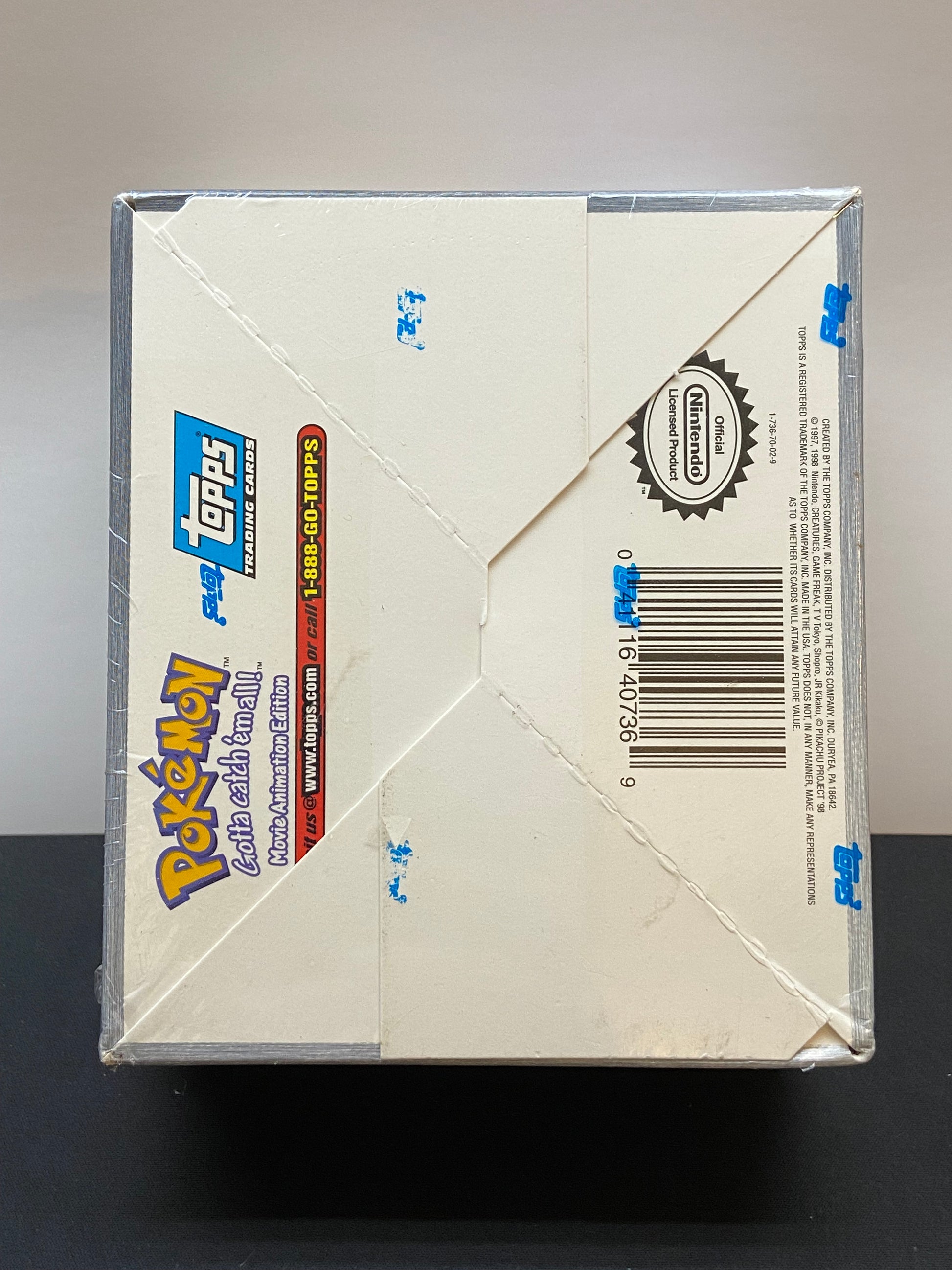Pokemon The First Movie 1999 Topps Blue Logo Booster Box TBC Games Pokemon The First Movie 1999 Topps Blue Logo Booster Box TBC Games