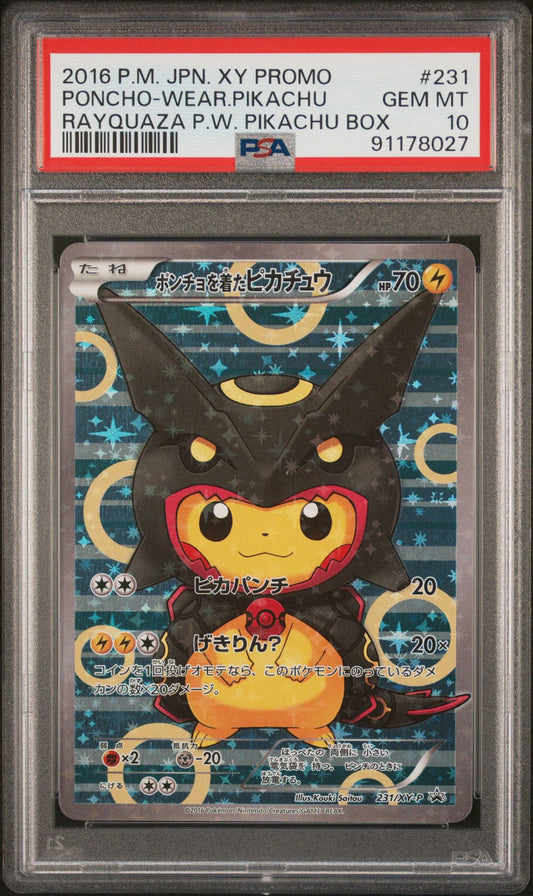Pikachu Poncho Rayquaza 231/XY-P Japanese PSA 10