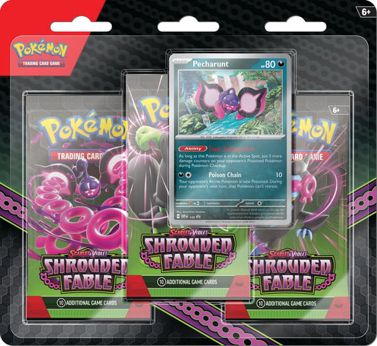 Pokemon TCG: Scarlet & Violet - Shrouded Fable 3 Pack Blister (Pecharunt)