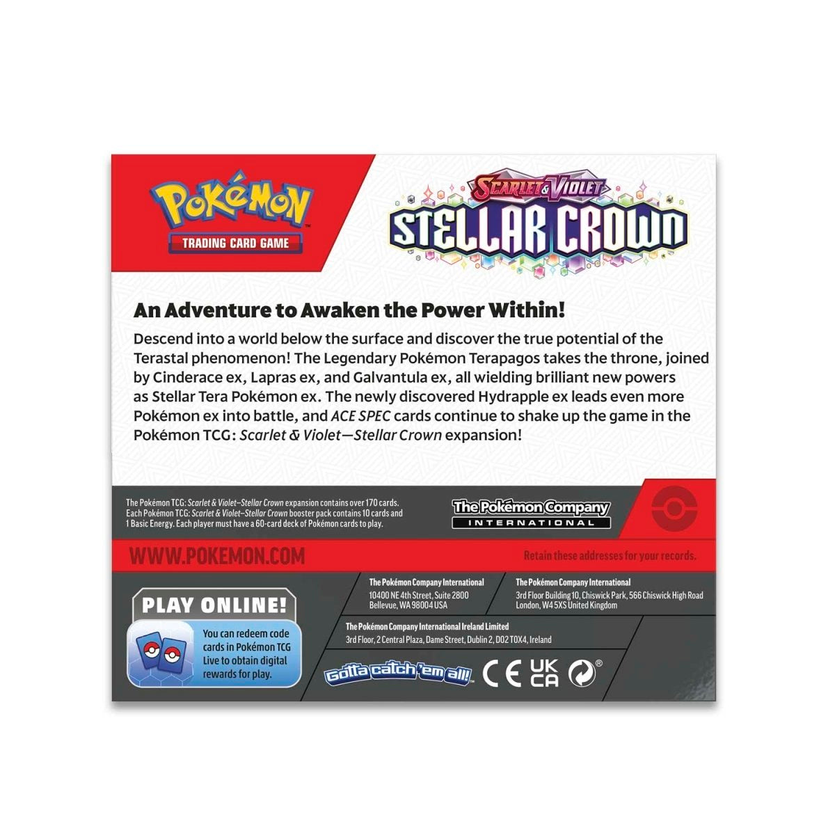 Pokemon TCG: Scarlet & Violet - Stellar Crown Booster Box Sealed Case (6 Boxes)