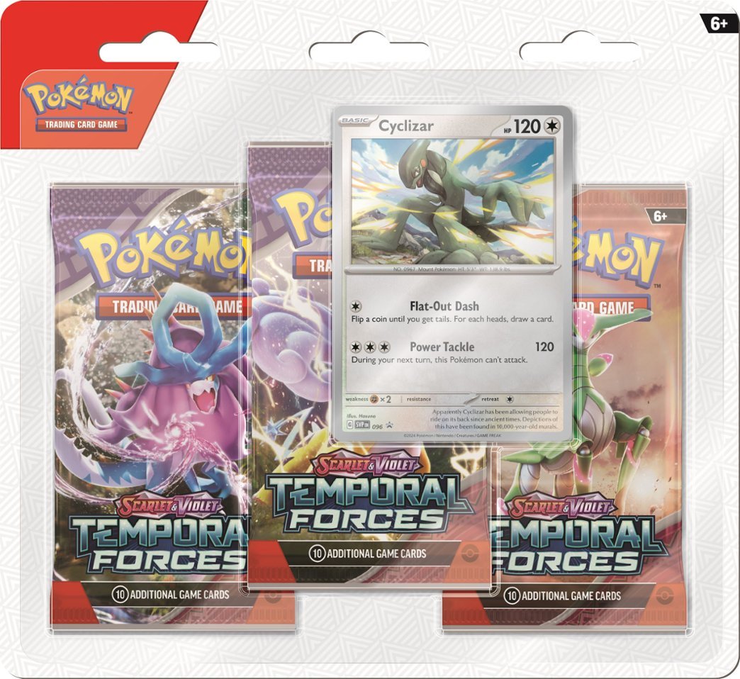 Pokemon TCG: Scarlet & Violet - Temporal Forces 3 Pack Blister (Cyclizar)