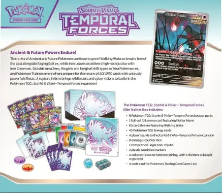 Pokemon TCG: Scarlet & Violet - Temporal Forces Elite Trainer Box (Walking Wake)