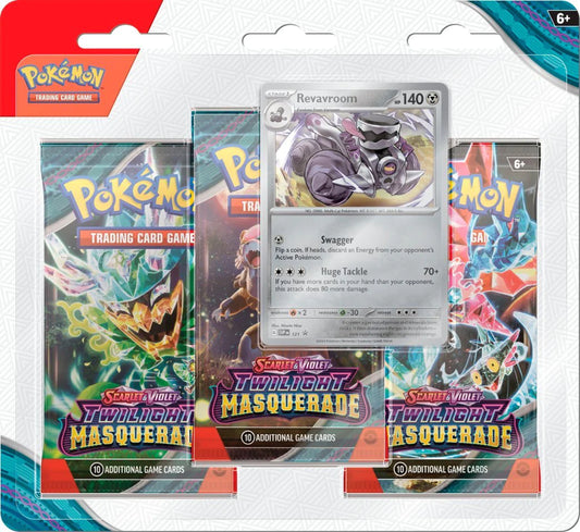 Pokemon TCG: Scarlet & Violet - Twilight Masquerade 3 Pack Blister (Revaroom)