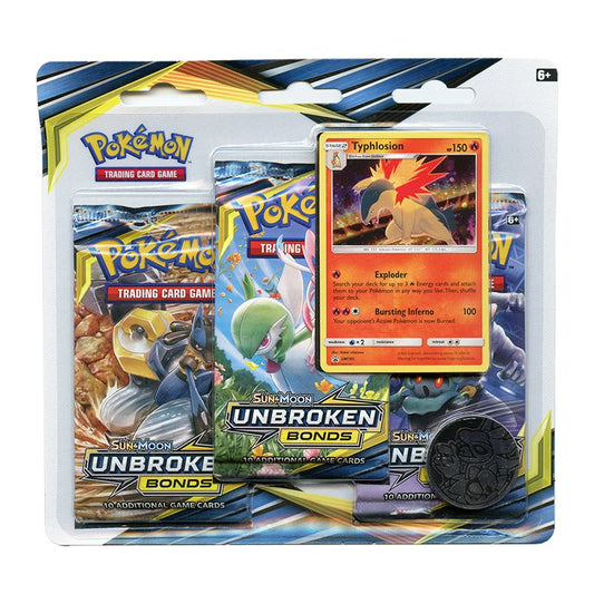 Pokemon TCG: Sun & Moon - Unbroken Bonds 3 Pack Blister (Typhlosion)
