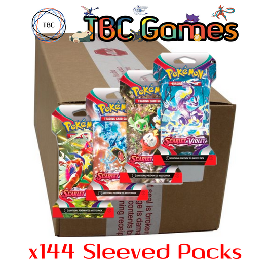 Pokemon TCG: Scarlet & Violet - Base Set Sleeved Booster Pack Sealed Case (144 Packs)