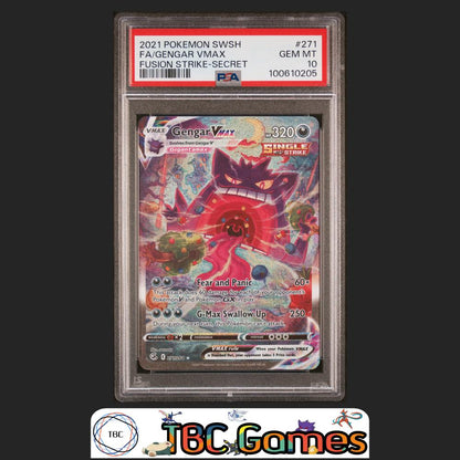 Gengar VMAX Alt Art Fusion Strike #271 PSA 10 Front