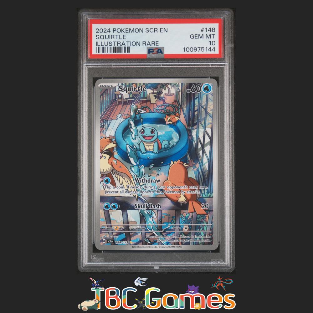 Squirtle Stellar Crown #148 Illustration Rare PSA 10