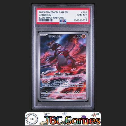 Groudon Paradox Rift #199 Illustration Rare PSA 10 Front