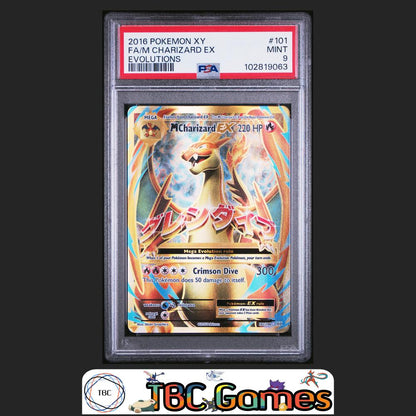 M Charizard EX Pokemon XY Evolutions #101 PSA 9 Front