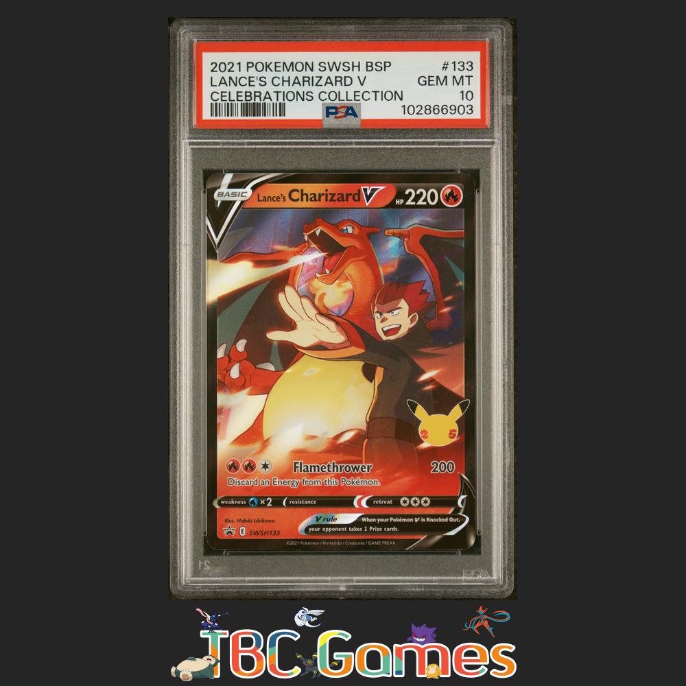 Lance's Charizard V Swsh Black Star Promo #133 Celebrations PSA 10