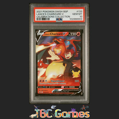 Lance's Charizard V Swsh Black Star Promo #133 Celebrations PSA 10