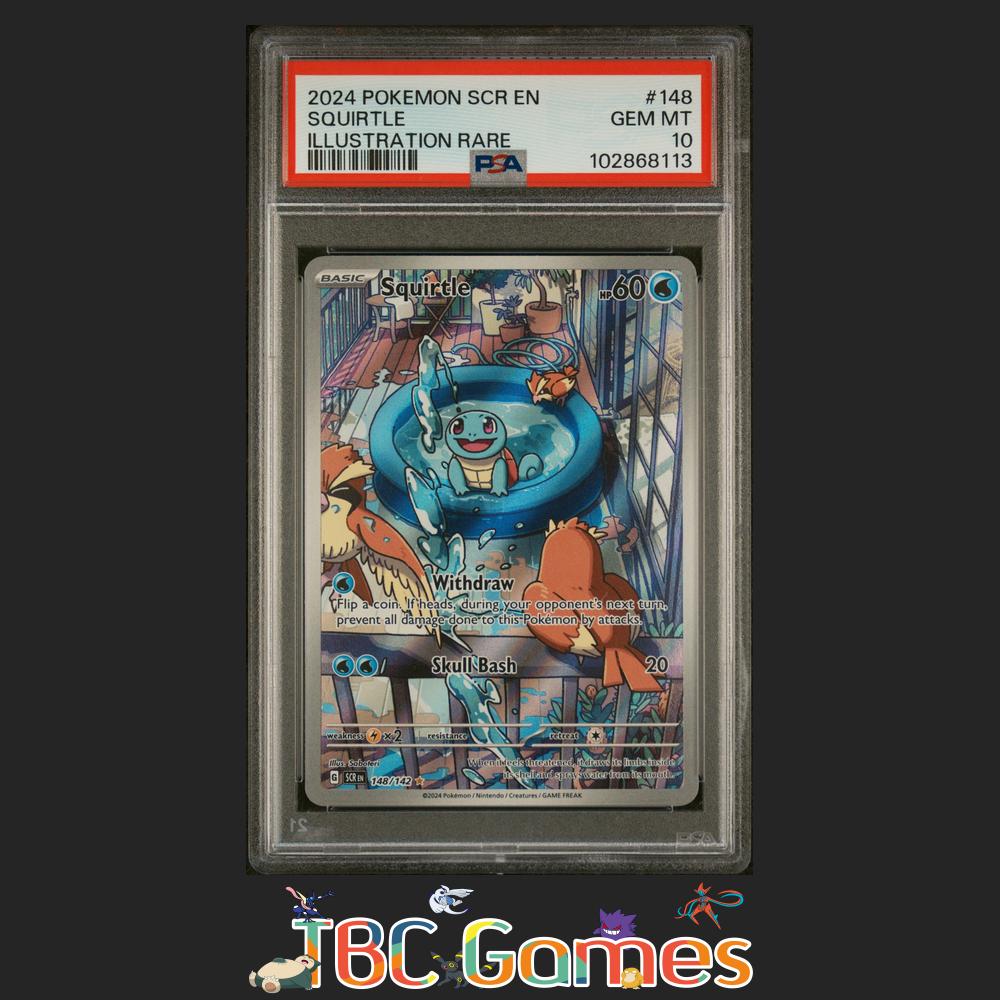 Squirtle Stellar Crown #148 Illustration Rare PSA 10
