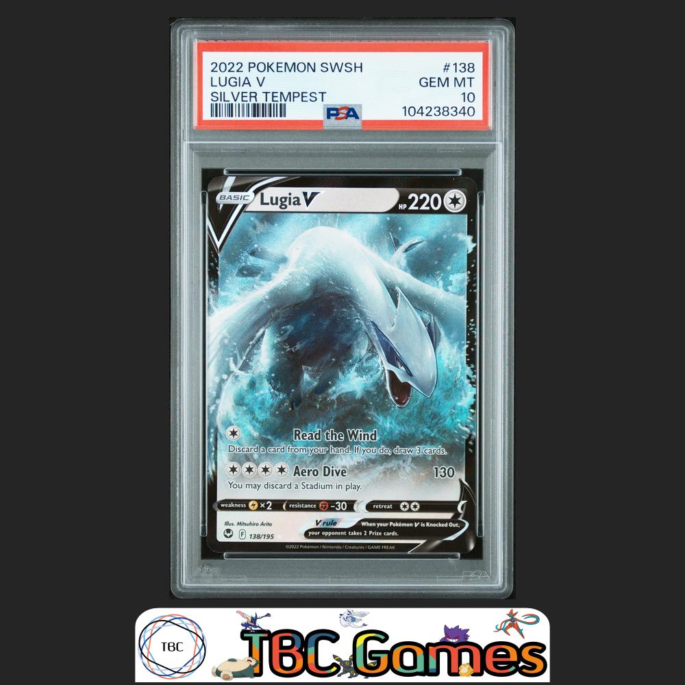 Lugia V Pokemon Sword & Shield Silver Tempest #138 PSA 10 Front