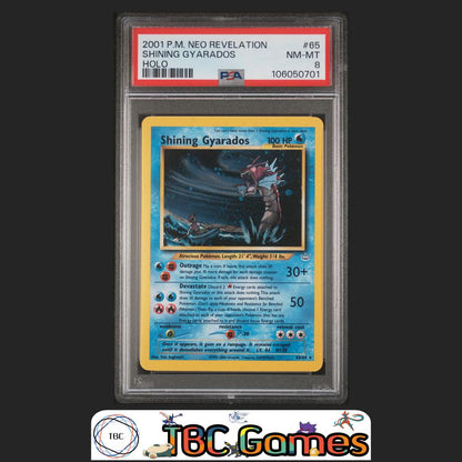 Shining Gyarados Neo Revelation Unlimited Holo #65 PSA 8