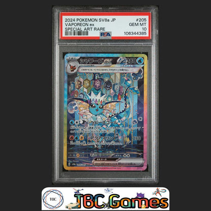 Vaporeon ex Japanese Sv8A Terastal Fest ex #205 Special Art Rare PSA 10