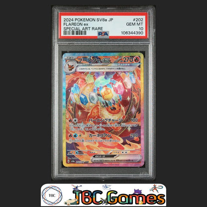 Flareon ex Japanese Sv8A Terastal Fest ex #202 Special Art Rare PSA 10