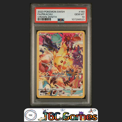 Pikachu Crown Zenith #160 PSA 10 Front