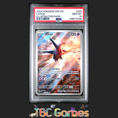 Latios Surging Sparks 203 Illustration Rare PSA 10