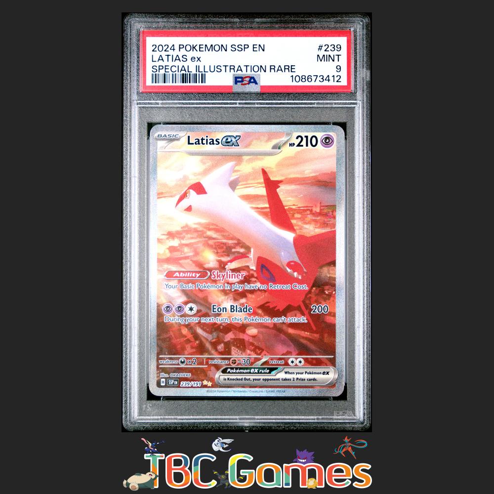 Latias ex Surging Sparks #239 Special Illustration Rare PSA 9