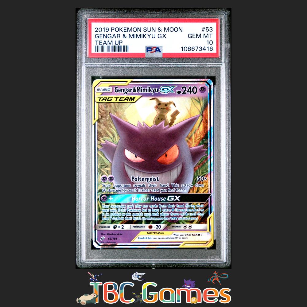 Gengar & Mimikyu GX Team Up #53 PSA 10