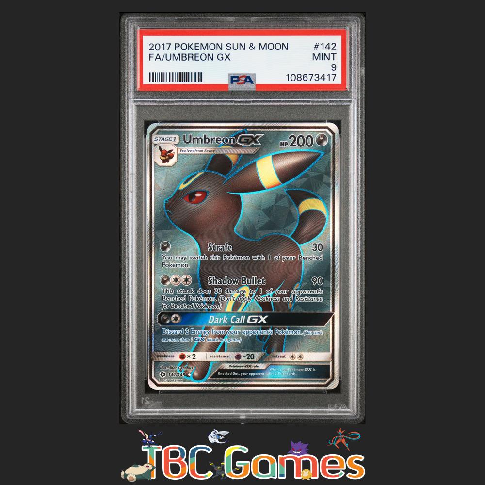Umbreon GX Sun & Moon Base Set #142 PSA 9
