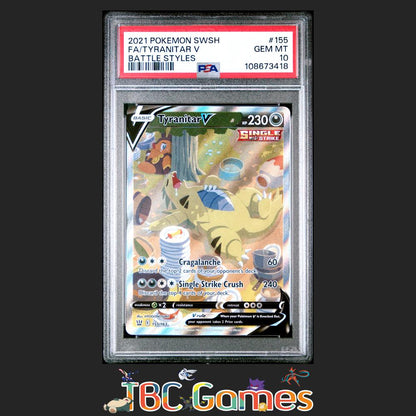 Tyranitar V Battle Styles Alt Art #155 PSA 10