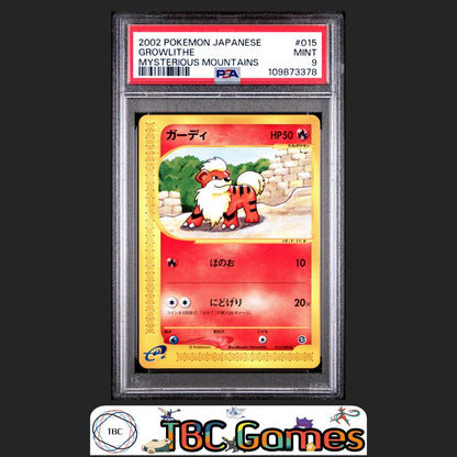 Growlithe Japanese Mysterious Mountains #015 PSA 9 Front