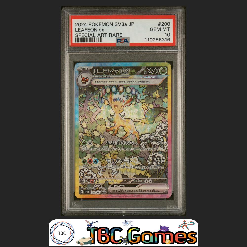 Leafeon ex Pokemon Japanese Sv8A Terastal Fest ex #200 Special Art Rare PSA 10 Front