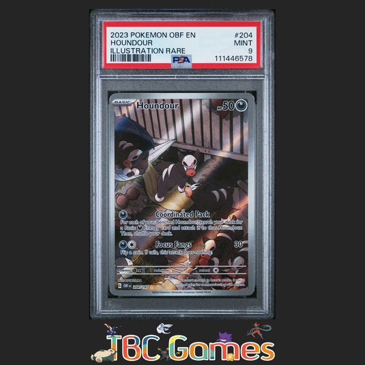 Houndour Obsidian Flames #204 Illustration Rare PSA 9