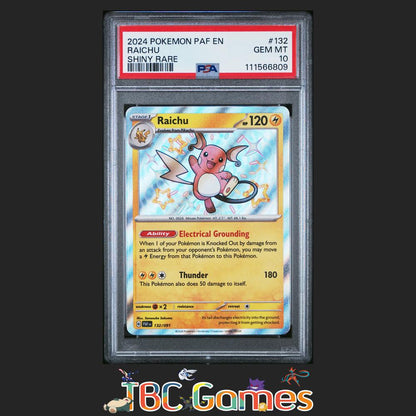 Raichu Paldean Fates #132 Shiny Rare PSA 10
