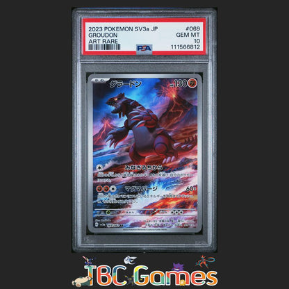 Groudon Japanese Sv3A-Raging Surf #069 Art Rare PSA 10