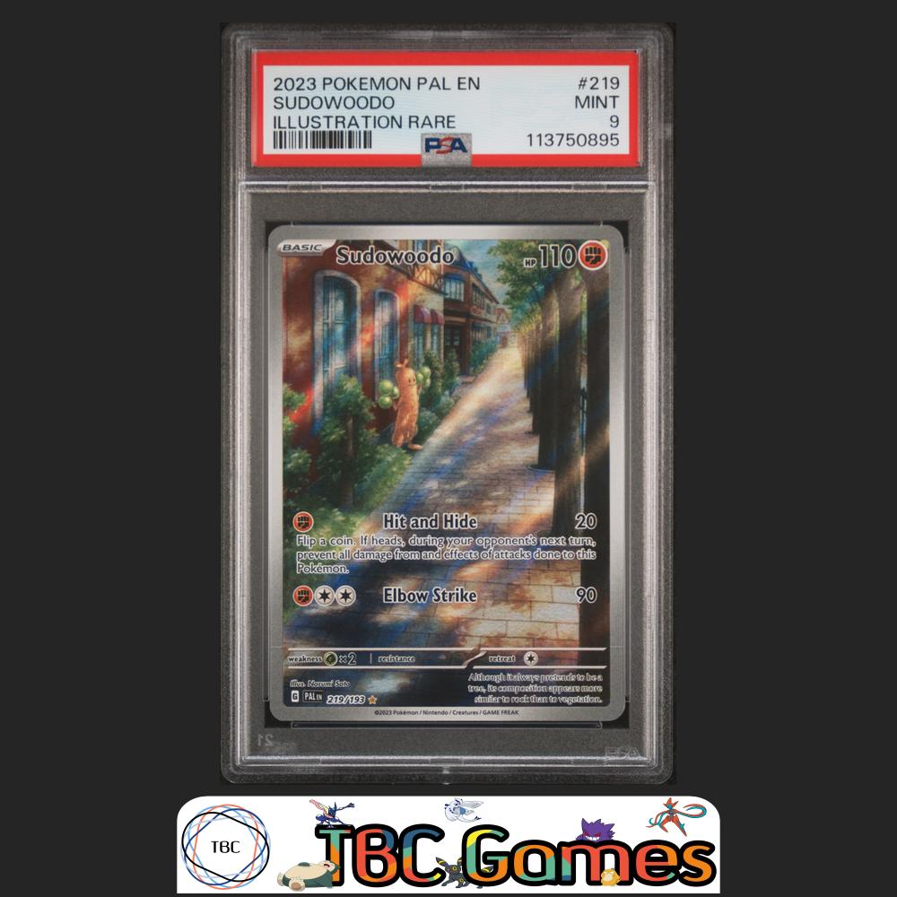 Sudowoodo Paldea Evolved #219 Illustration Rare PSA 9 Front