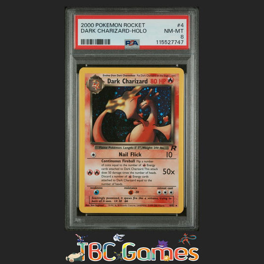 Dark Charizard Team Rocket Unlimited Holo #4 PSA 8