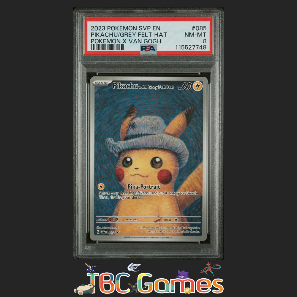 Pikachu Grey Felt Hat SV Black Star Promo #085 X Van Gogh PSA 8