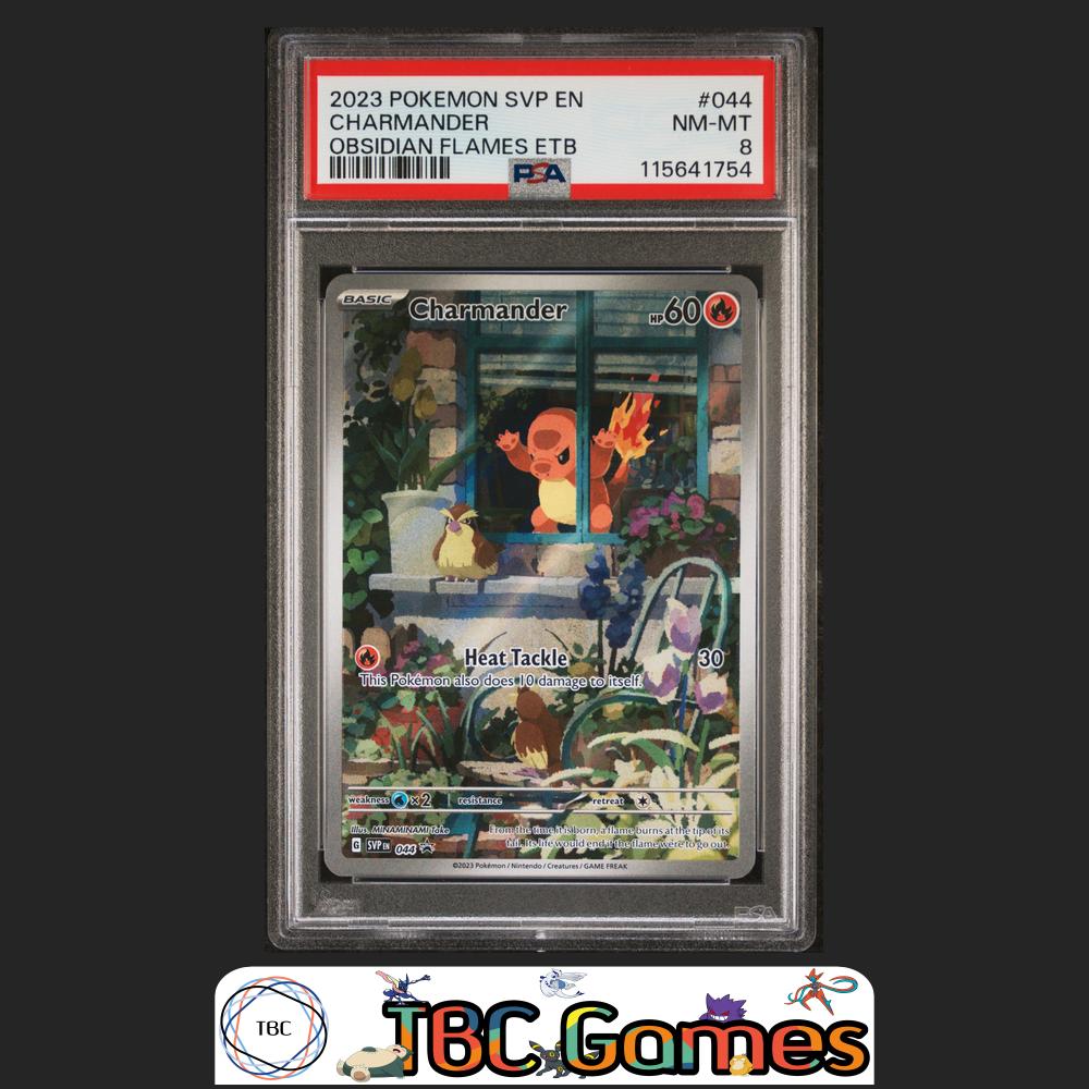 Charmander SVP 044 Obsidian Flames ETB PSA 8 Front