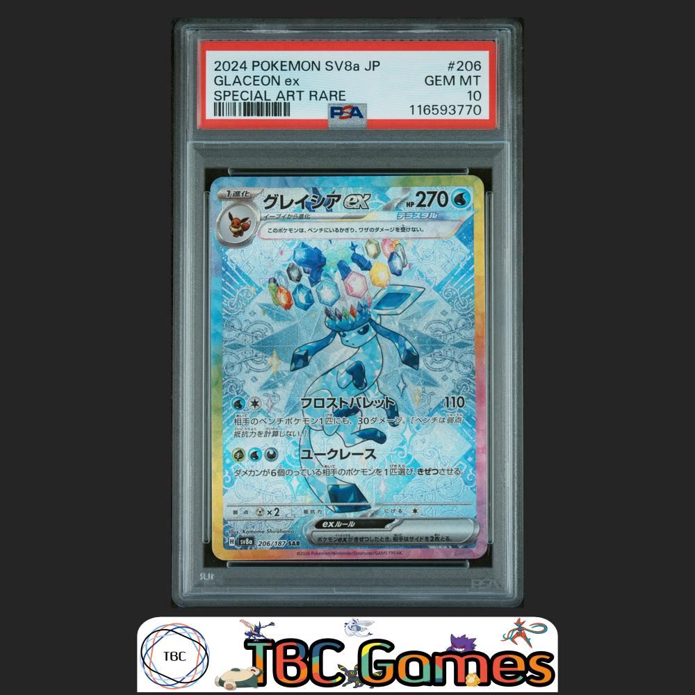 Glaceon ex Pokemon Japanese Sv8A Terastal Fest ex #206 Special Art Rare PSA 10 Front