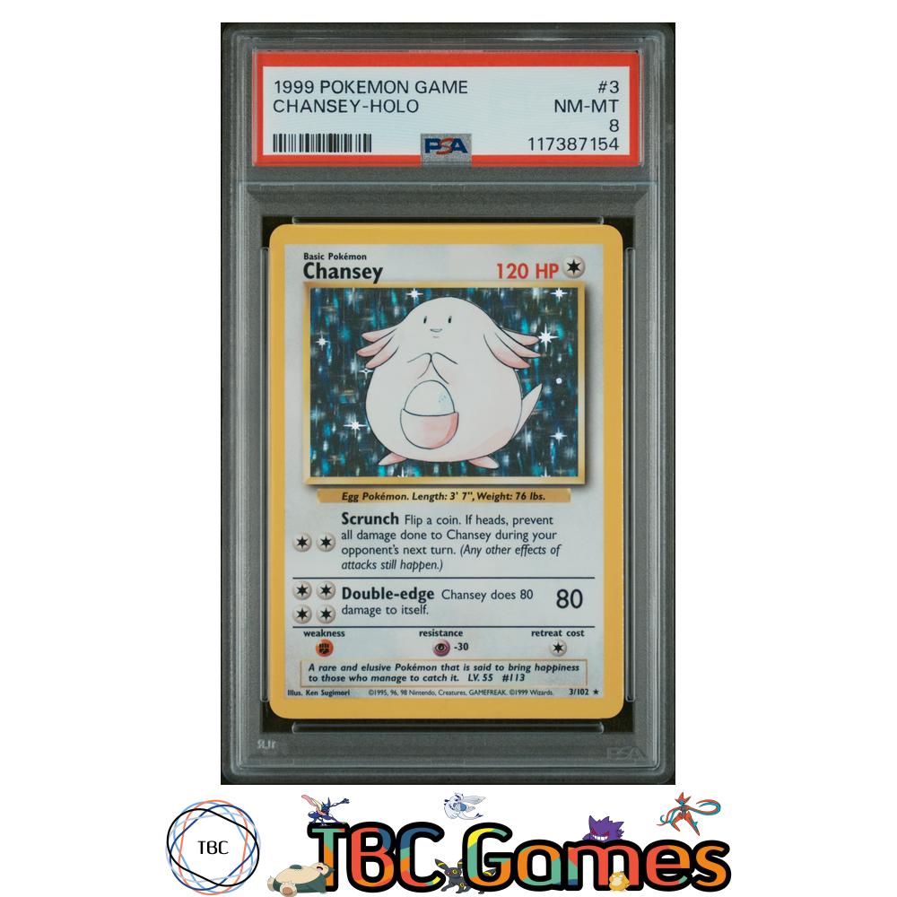 Chansey Base Set Unlimited Holo #3 PSA 8