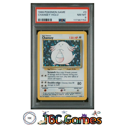 Chansey Base Set Unlimited Holo #3 PSA 8