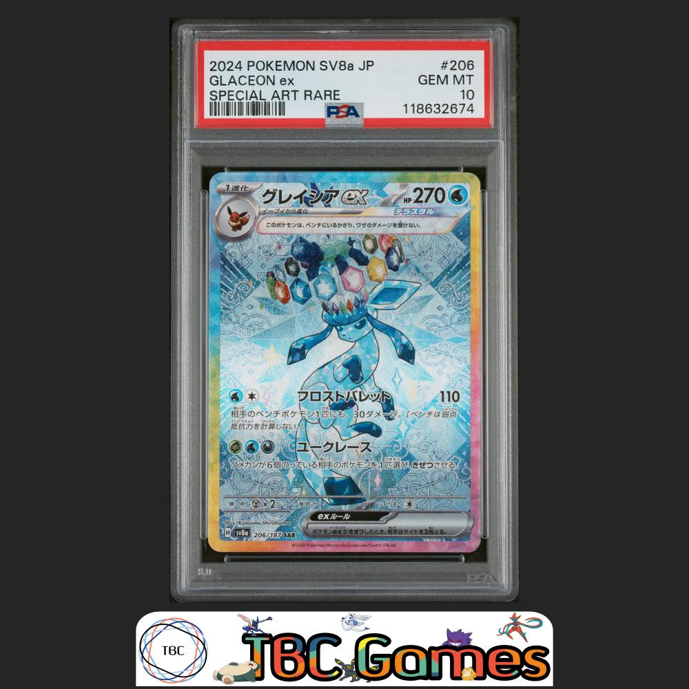 Glaceon ex Japanese Sv8A Terastal Fest ex #206 Special Art Rare PSA 10
