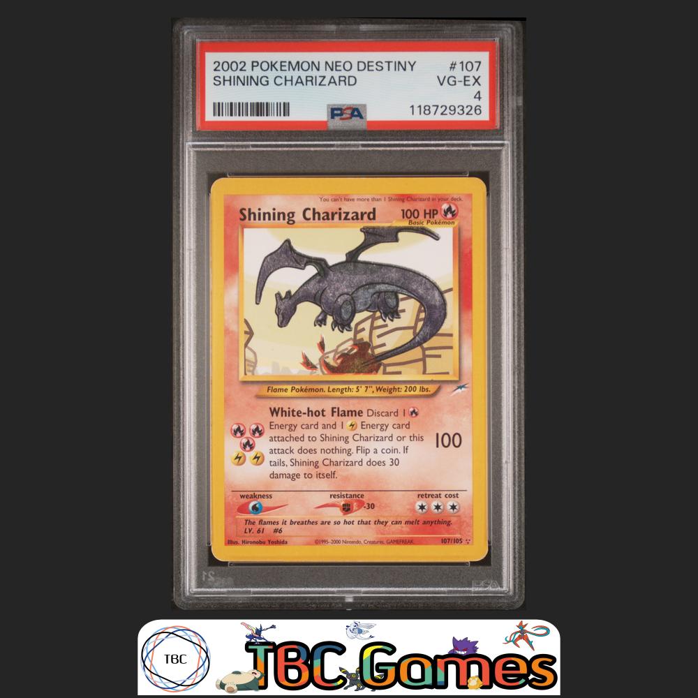 Shining Charizard Neo Destiny Unlimited Holo #107 PSA 4 Front