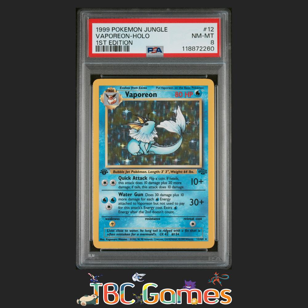 Vaporeon Jungle 1st Edition Holo #12 PSA 8