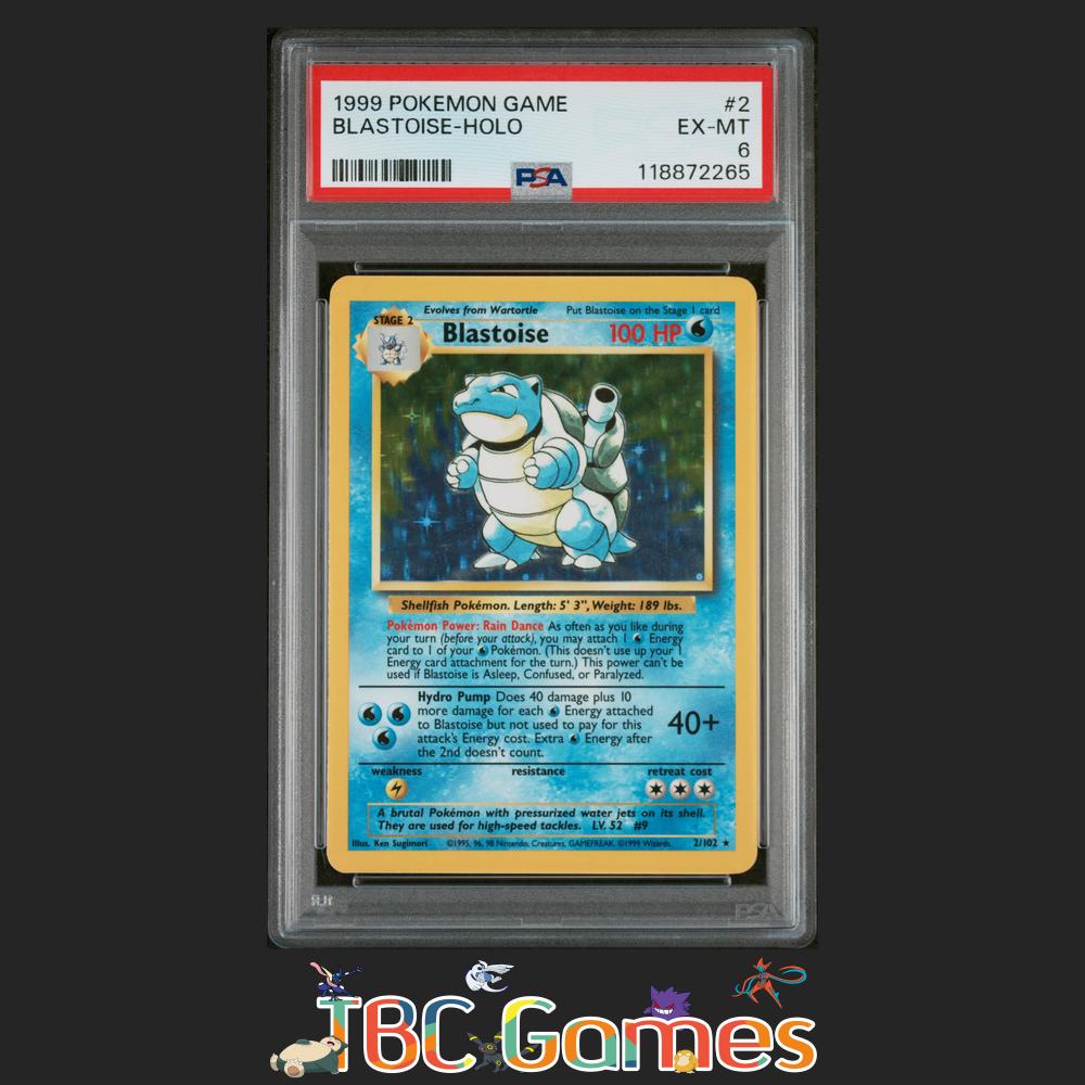 Blastoise Base Set Unlimited Holo #2 PSA 6