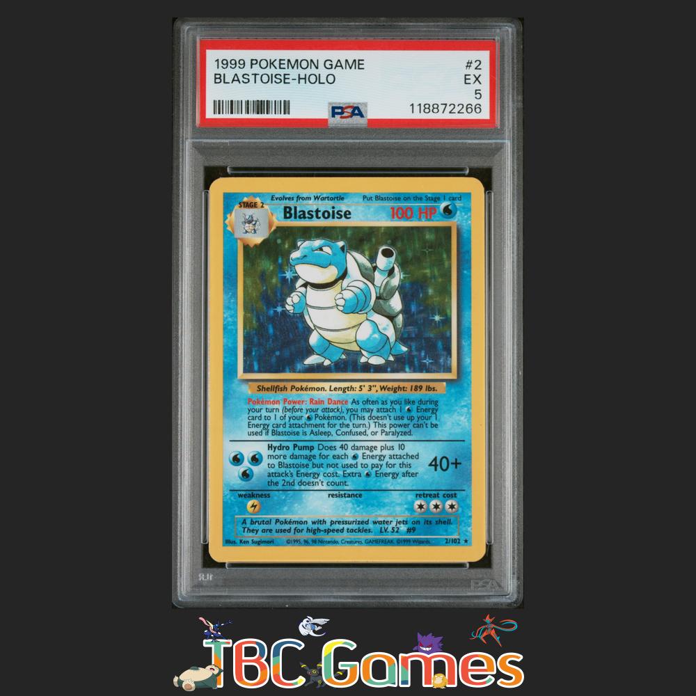 Blastoise Base Set Unlimited Holo #2 PSA 5