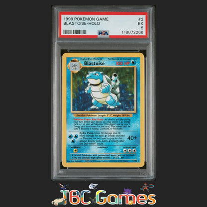 Blastoise Base Set Unlimited Holo #2 PSA 5