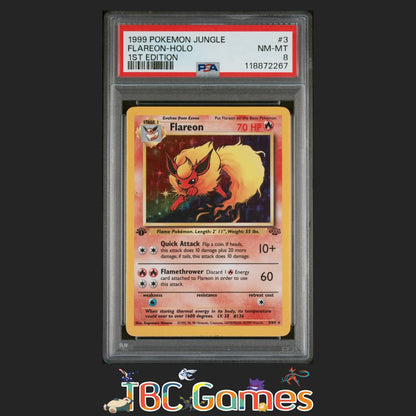 Flareon Jungle 1st Edition Holo #3 PSA 8